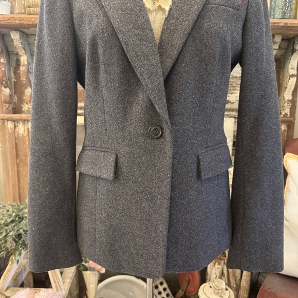 BANANA REPUBLIC BLAZER | Grey WOOL Crew JACKET | LINED Classic TAILORED | 6 - Picture 6 of 13